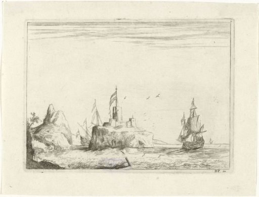 Seascape with a Fort on a Rock