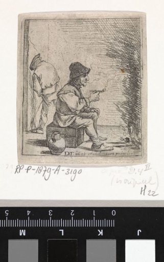 Smoking Peasant by the Fire