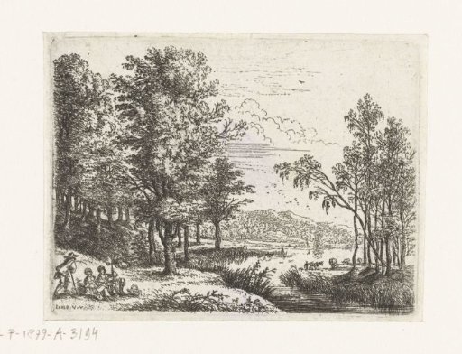 Landscape with Three Figures by a Lake