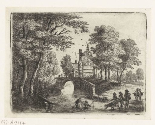 Landscape with a River, a Bridge and Riders