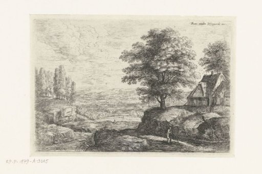 Landscape with a man and a staff