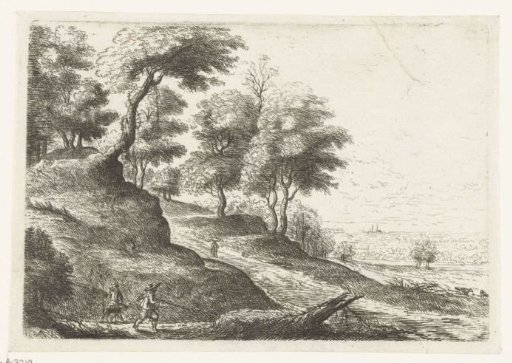 Landscape with two hunters