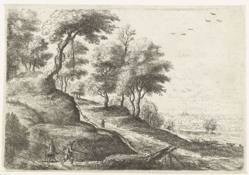 Landscape with two hunters