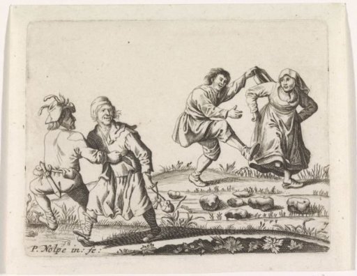 Two dancing peasant couples