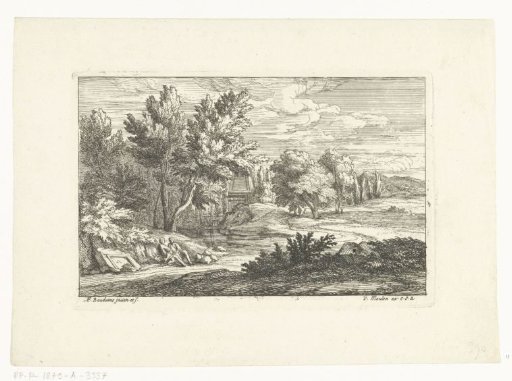 Landscape with a tomb monument