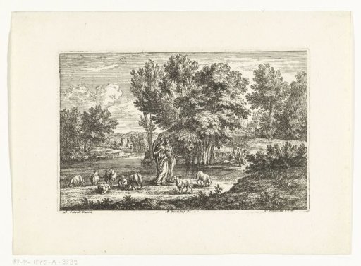 Landscape with two shepherdesses by a stream
