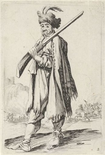 Man with a musket and a feathered hat