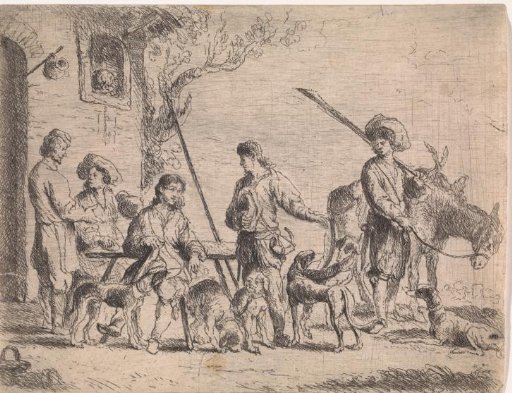 Hunters Outside an Inn