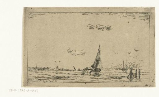River view with sailing ship