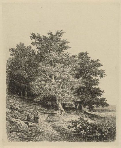 Figures at a forest edge