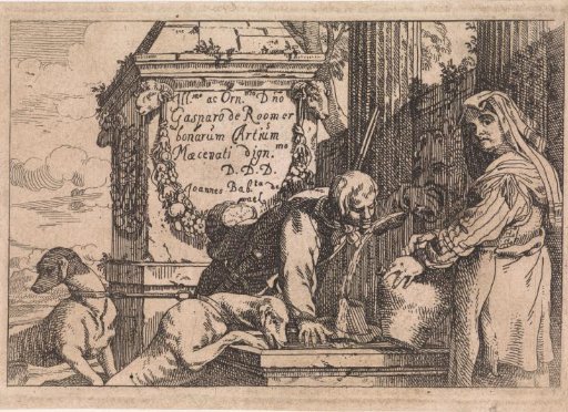Hunter drinking from a fountain