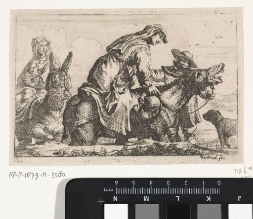 Woman mounting a donkey