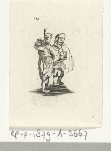 Two Figures with Hats