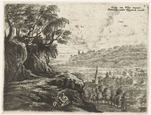 Landscape with a man, woman and child