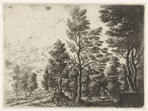 Landscape with a man and a donkey
