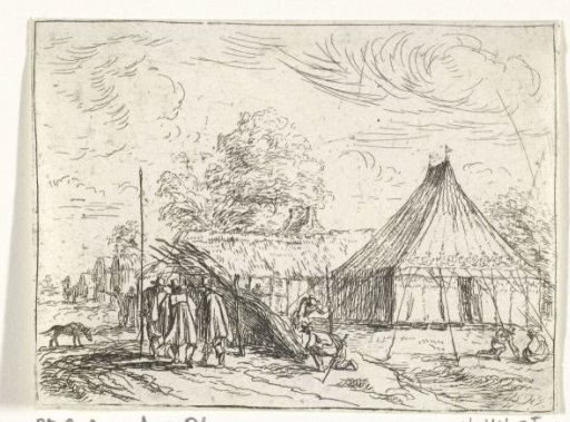 Soldiers at a tent