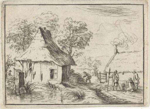 Soldiers at a farmhouse
