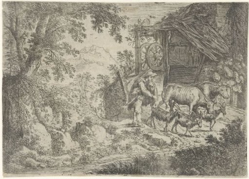 Shepherd with Goats and Cows