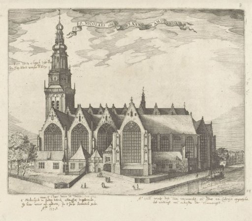 View of the Oude Kerk in Amsterdam