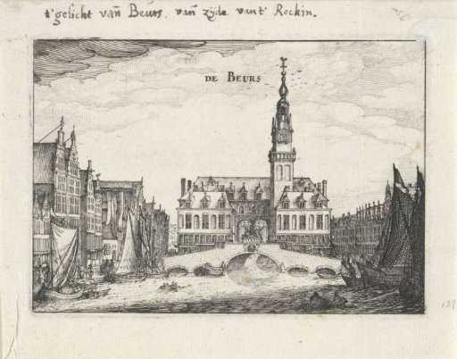 View of the Exchange of Hendrik de Keyser from the Rokin in Amsterdam