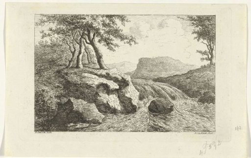 Landscape with waterfall