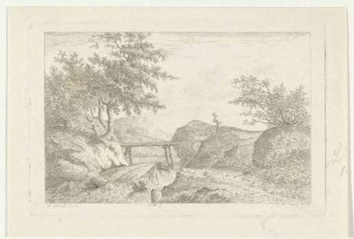 Bridge by a waterfall