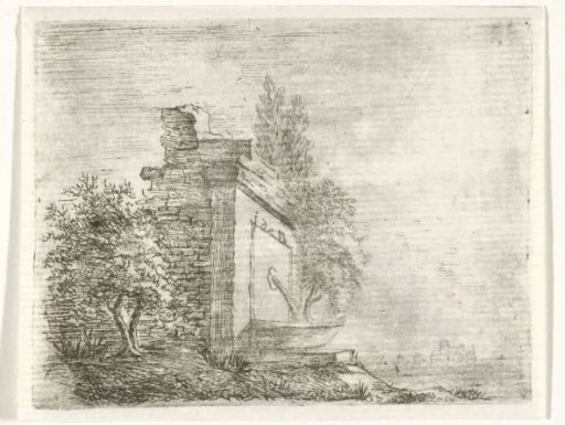 Fountain against a Ruined Wall