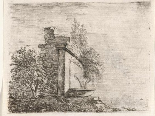 Fountain against a Ruined Wall