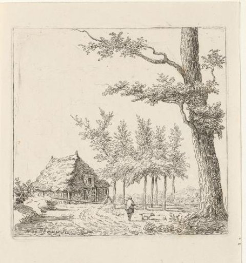 Man with Dog at a Farm