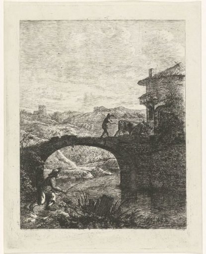 Fisherman by a bridge