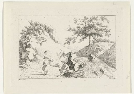 Man and woman by waterfall