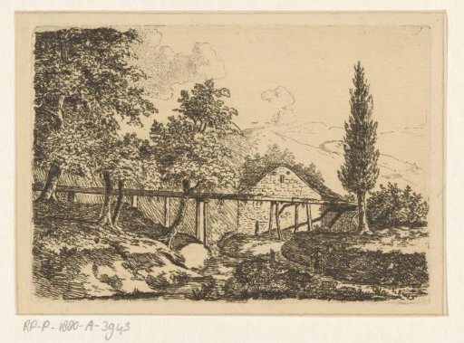 Landscape with a water conduit