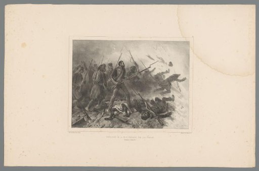 French soldiers hit by an exploding mine, 13 October 1837
