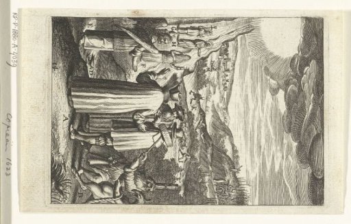 Emblem with a man advising his friends to live a virtuous life