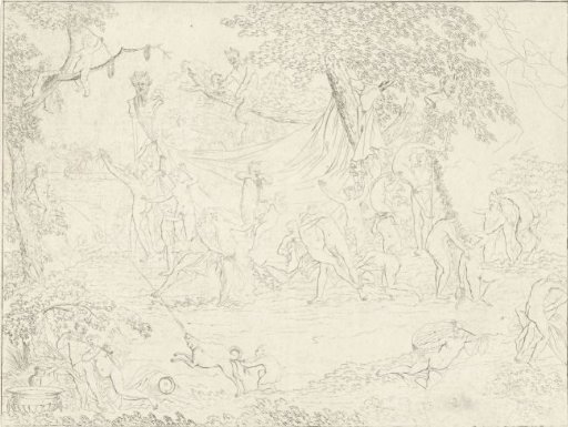 Bacchantes with satyr masks