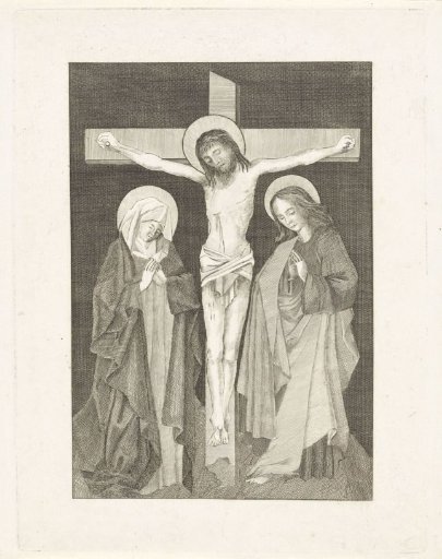 Christ on the Cross, with Mary and John on Either Side