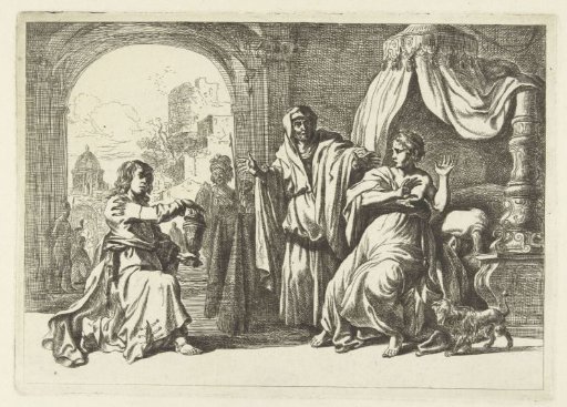 Artemisia receiving the urn with the ashes of her deceased husband Mausolus