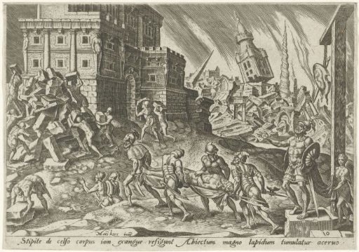 The Body of the King of Ai is Brought to the City Gate