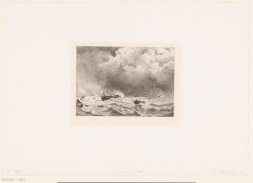 Seascape with shipwreck