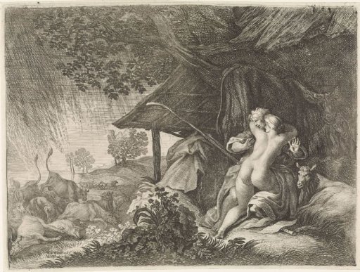 Shepherd and Shepherdess Sheltering from a Storm