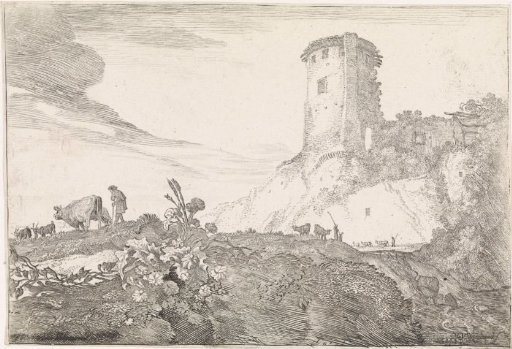 Landscape with a round tower