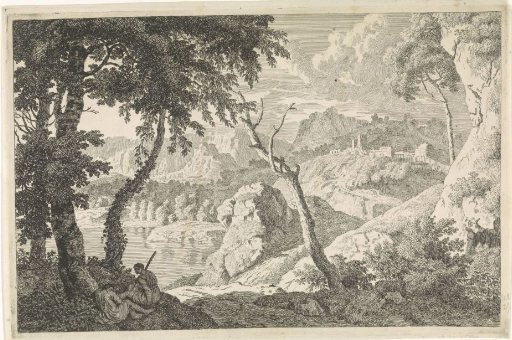 Arcadian landscape with two shepherds