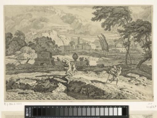 Arcadian Landscape with Walkers in a Storm