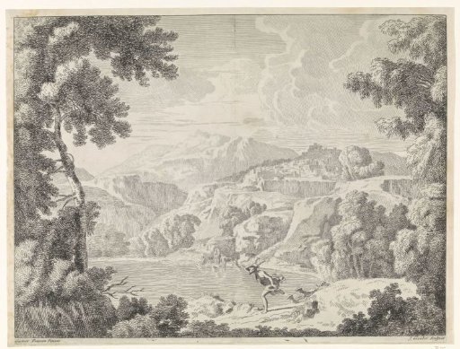 Actaeon is turned into a stag by the bathing Diana