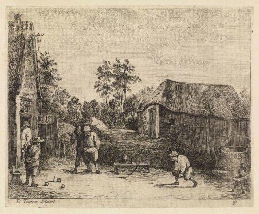Peasants playing jeu de boules