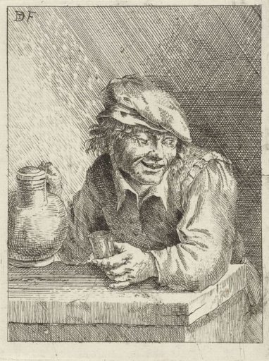 Peasant at a counter