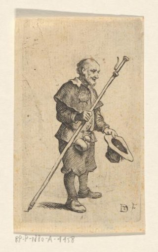 Pilgrim with staff and hat