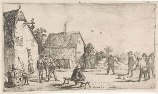 Peasants playing jeu de boules
