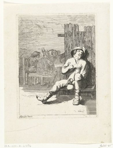 Sleeping Peasant, Sitting on a Bench