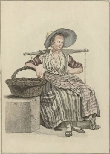 Seated peasant woman with basket